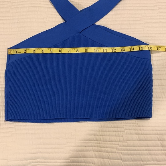 ARITZIA BABATON Sculpt Knit Criss Cross Cropped Tank Blue Size XL - Picture 9 of 11